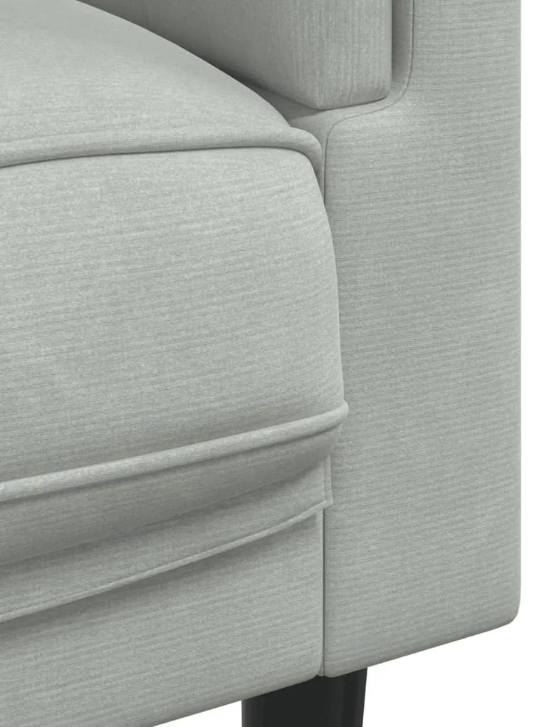 3 pcs conjunto de sofás com almofadas veludo cinzento-claro