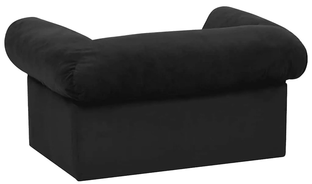 Sofá para cães com gaveta 75x50x38 cm pelúcia preto