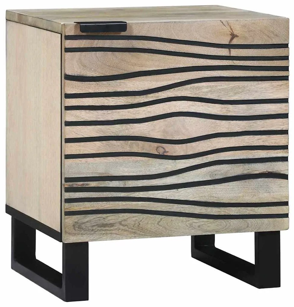 vidaXL Armário de Cabeceira Branco e Preto 40 x 33 x 46 cm