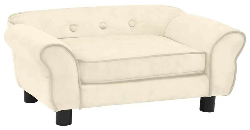 vidaXL Sofá para cães 72x45x30 cm pelúcia cor creme