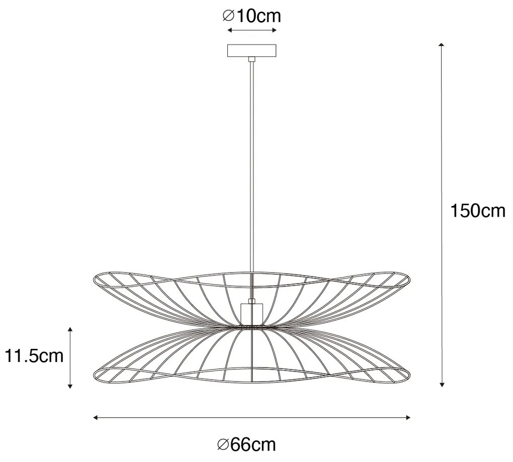 Candeeiro de suspensão design bronze 66 cm - Pua Design