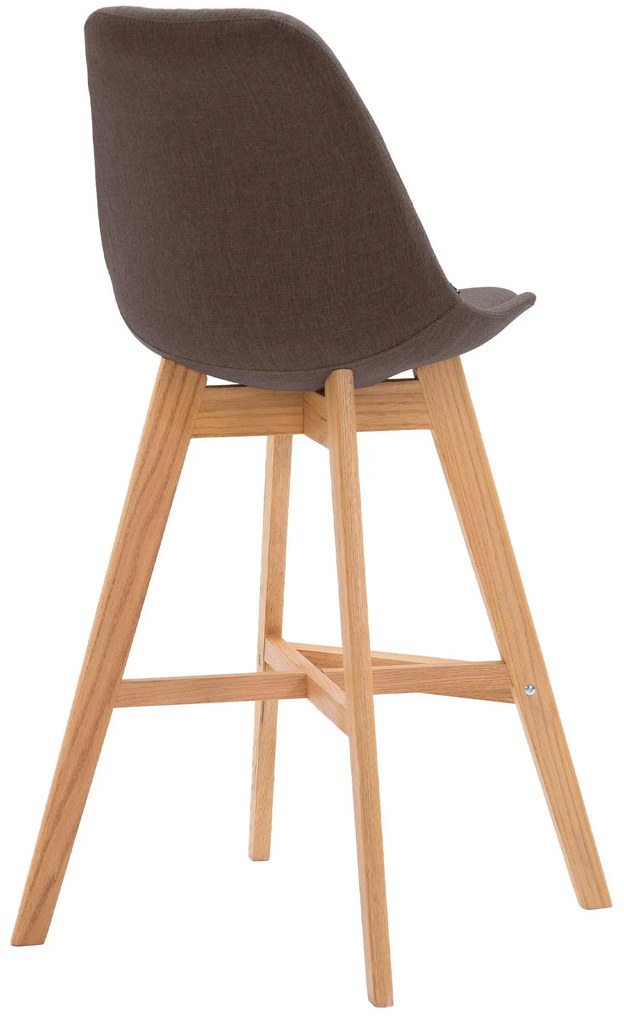 Banco de bar Cannes em tecido e com estrutura de Cor Natural 48 x 112 x 56 cm Castanho