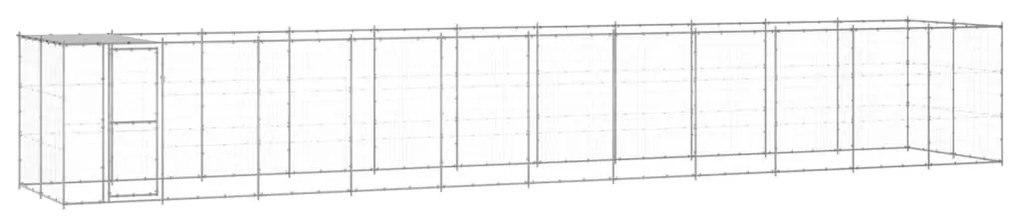 vidaXL Canil de exterior com telhado 26,62 m² aço galvanizado
