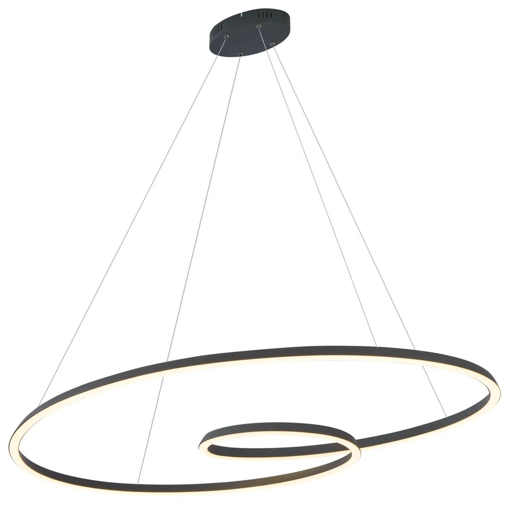 Candeeiro suspenso escandinavo preto 110cm incl. LED regulável em 3 níveis - Circuit Escandinavo