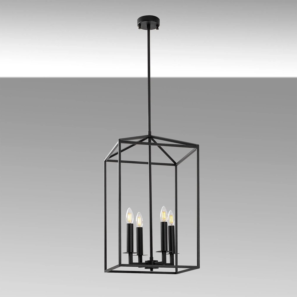 Candeeiro de Teto Till – Preto – 35 x 35 x 107 cm