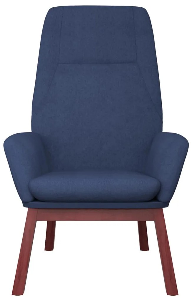 Cadeira de descanso com banco p/ pés tecido azul