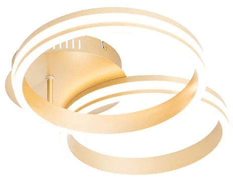 Lâmpada de teto em latão com LED de 3 níveis regulável 2 luzes - Navara Design