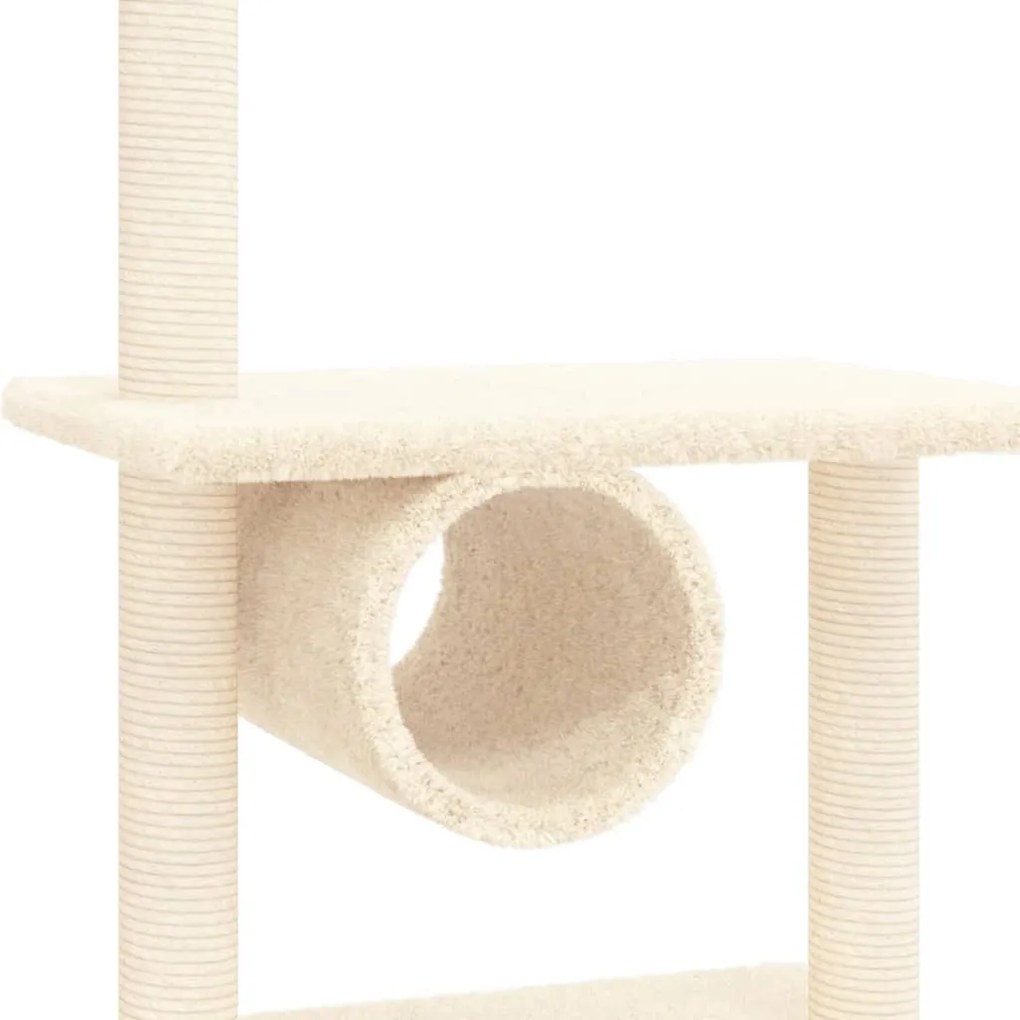 Arvore Arranhador com Postes em Sisal para Gatos de 279 cm - Creme