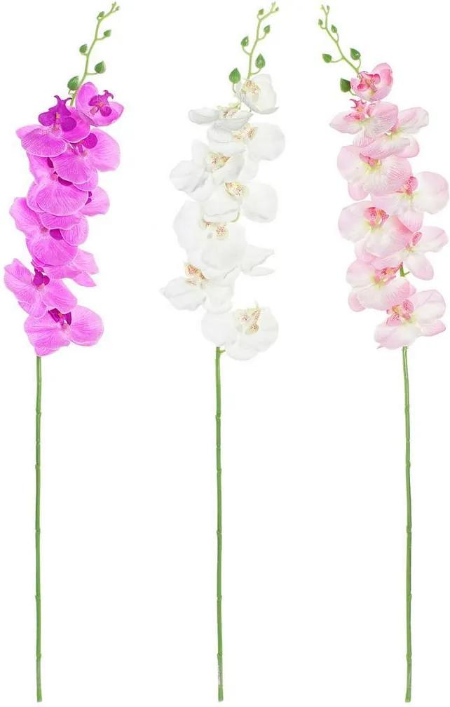 Flores Decorativas DKD Home Decor Branco Cor de Rosa Poliéster Plástico Lilás (3 pcs)