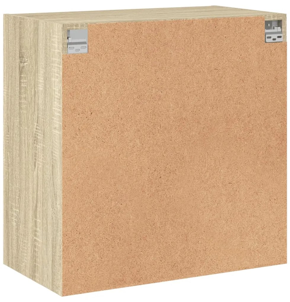 Armário de parede c/ portas vidro 68x37x68,5 cm carvalho sonoma