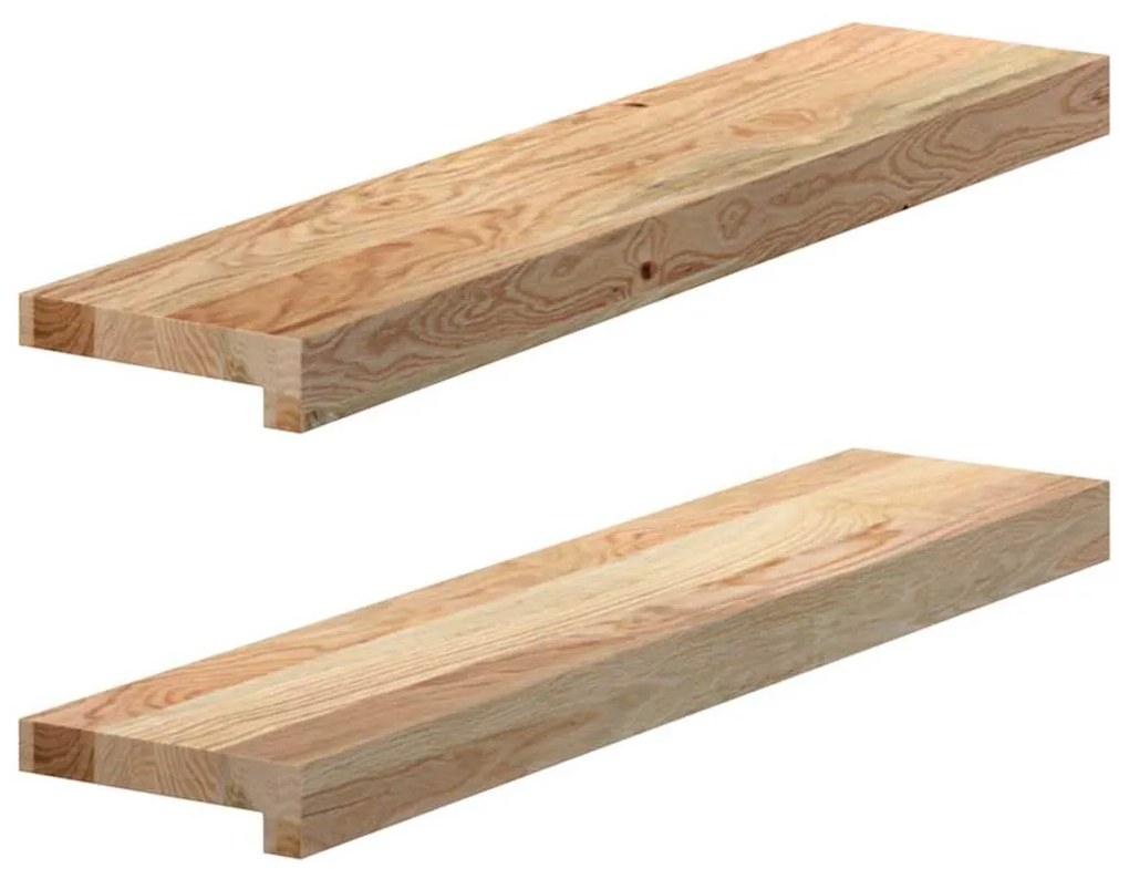 vidaXL Soleiras da janela 2 pcs 70x15x2 cm carvalho maciço não tratado