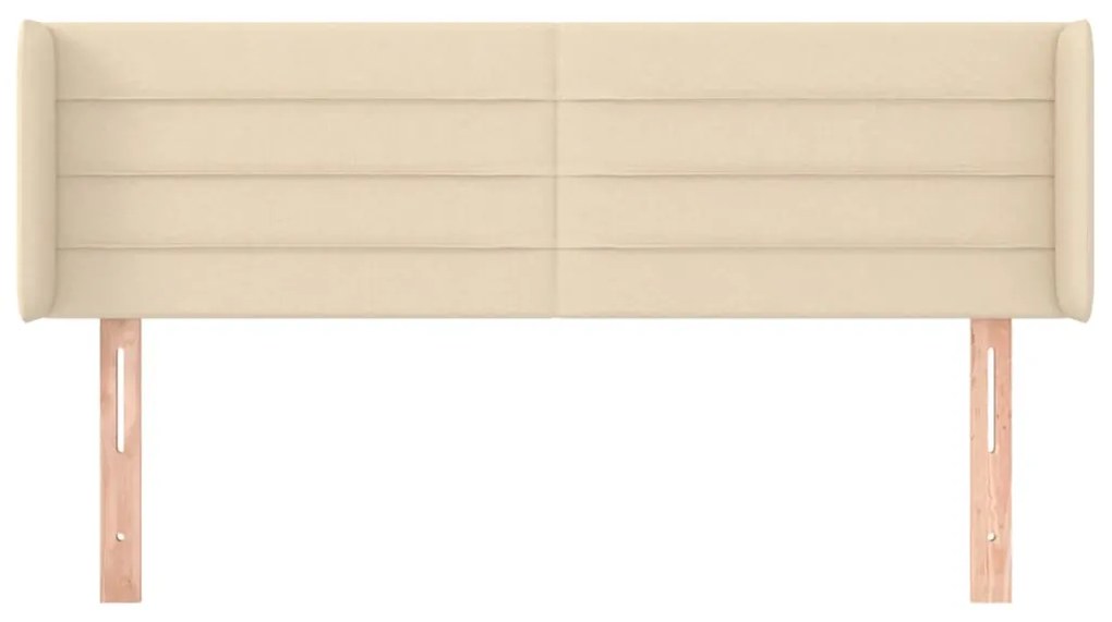 Cabeceira de cama c/ abas tecido 147x16x78/88 cm creme