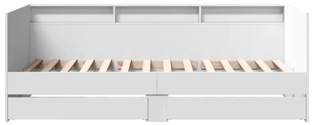 Sofá-cama com gavetas sem colchão 100x200 cm branco