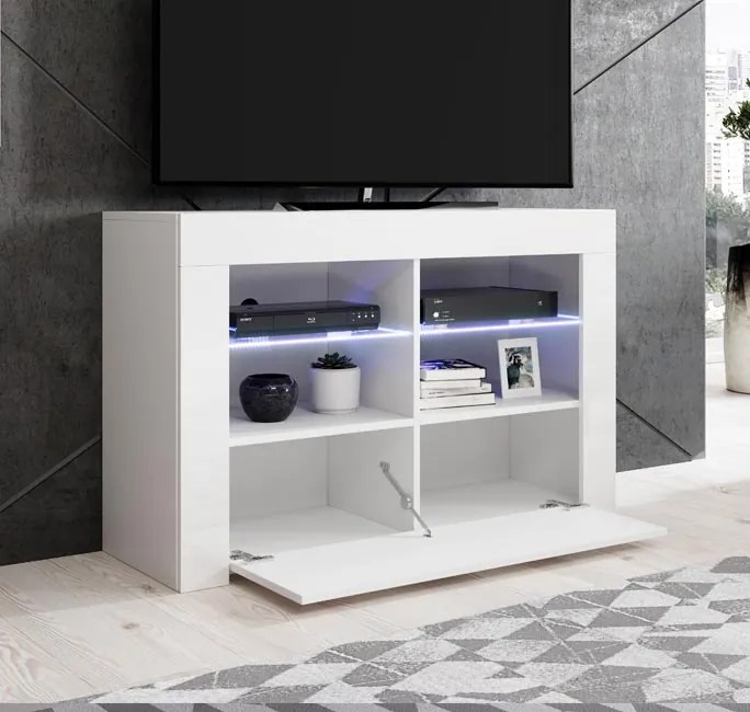 Mueble TV modelo Lucrecia (100x65cm) color blanco con LED