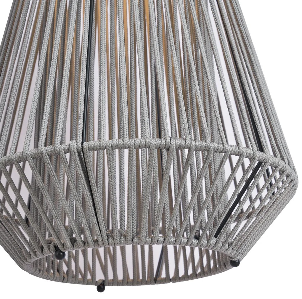 Candeeiro de mesa boémio cinzento Incl. LED Regulável em 3 níveis IP54 Recarregável a energia solar - Duca Boêmio
