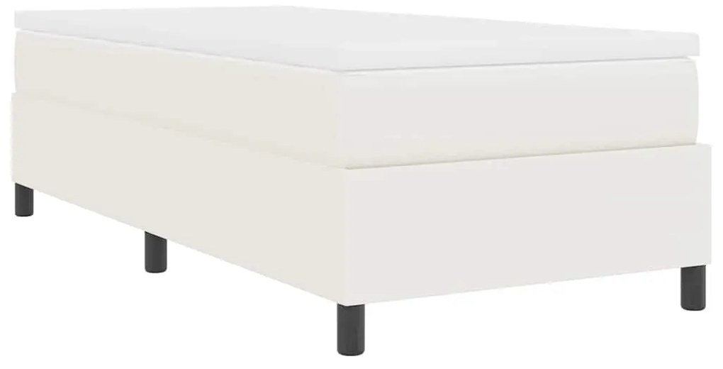 Cama Box com Colchão Creme, 80 x 200 cm, feita de tecido de corduroy.
