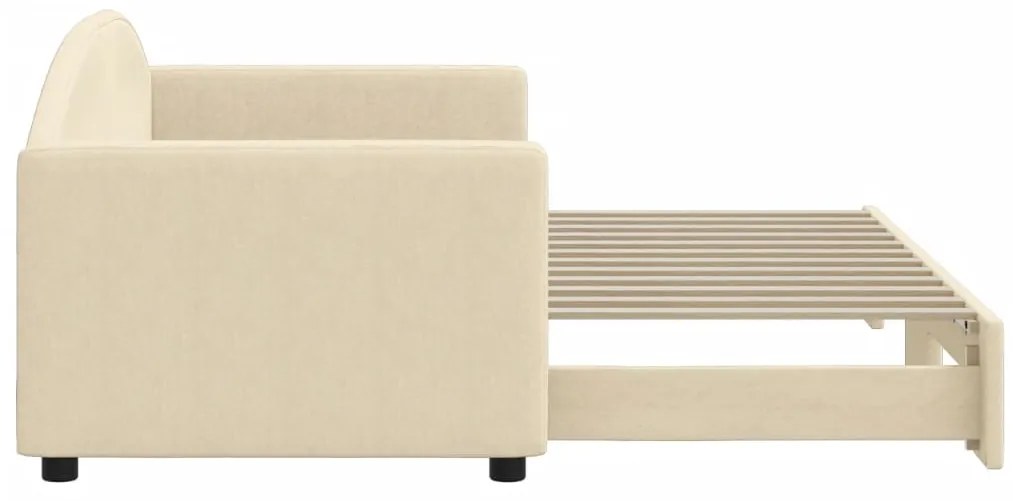 Sofá-cama com gavetão 80x200 cm tecido cor creme