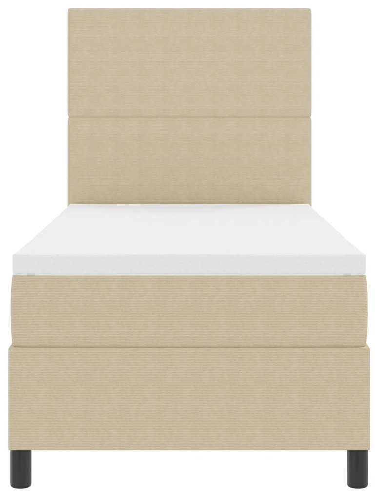 Cama Box Spring com Colchão Verde Claro Cinza Solteiro Tecido de Cordu