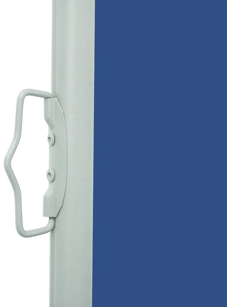 Toldo lateral retrátil para pátio 140x500 cm azul