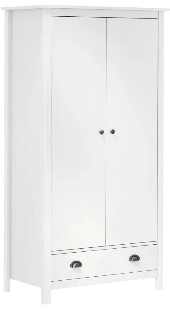 288948 vidaXL Roupeiro 2 portas Hill 89x50x170 cm pinho maciço branco