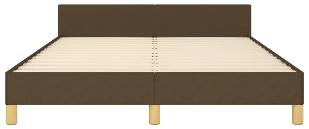 Estrutura de cama sem colchão 140x200 cm tecido castanho-escuro