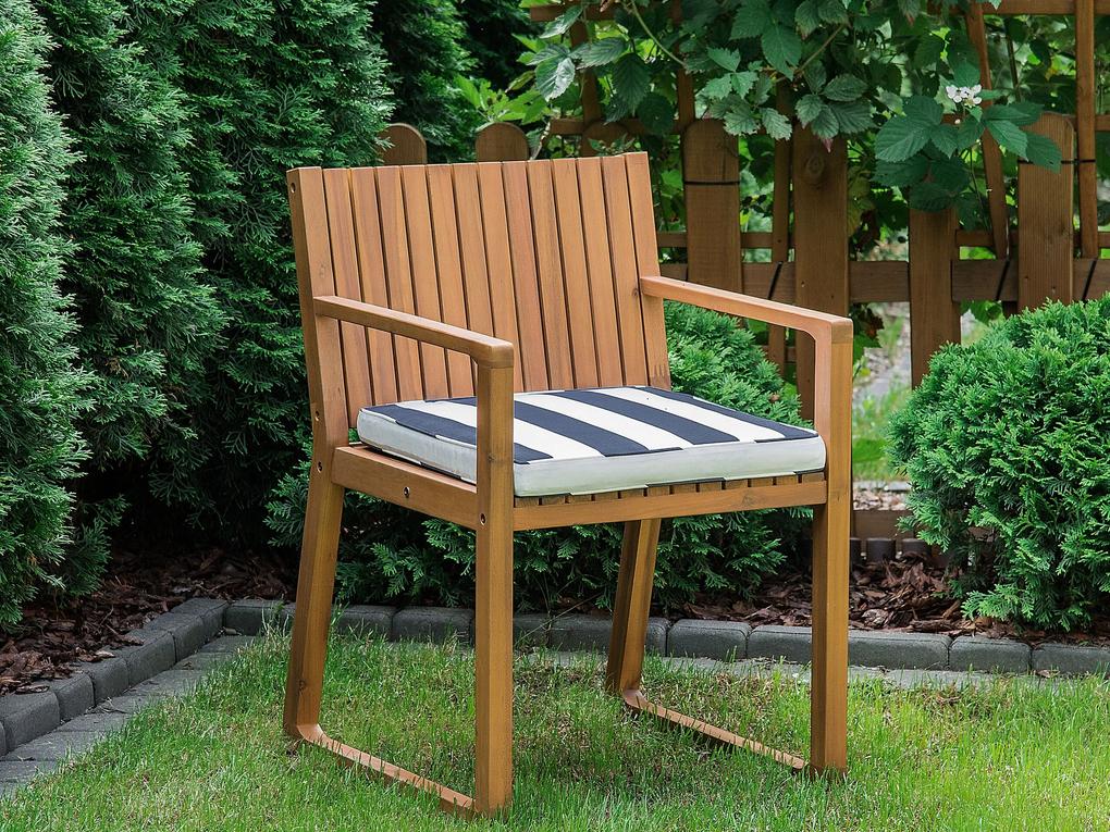 Conjunto de 8 almofadas para cadeiras de jardim às riscas azul e branco SASSARI Beliani