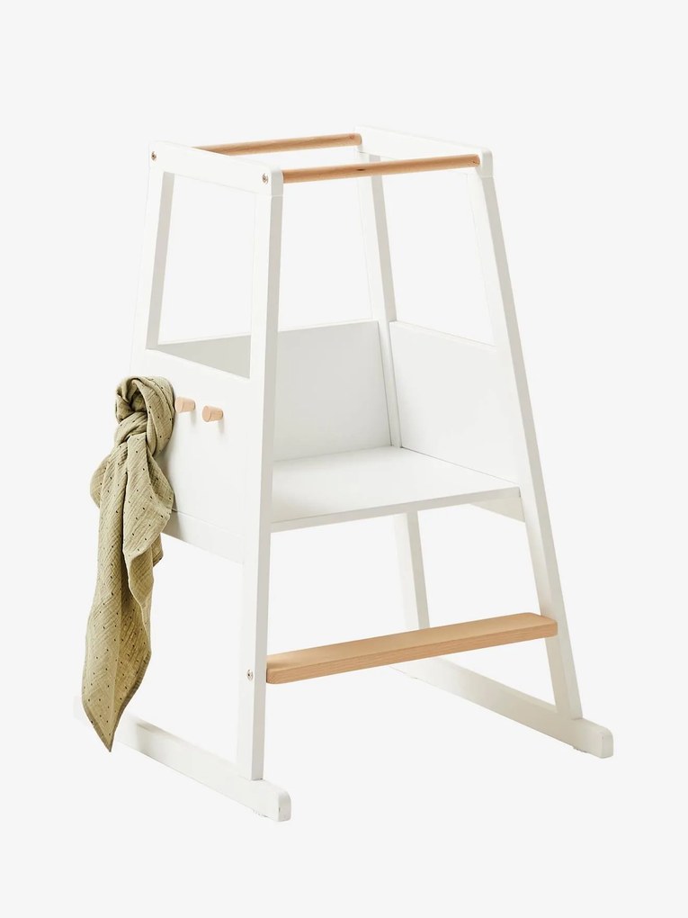 Torre de aprendizagem Montessori branco claro liso