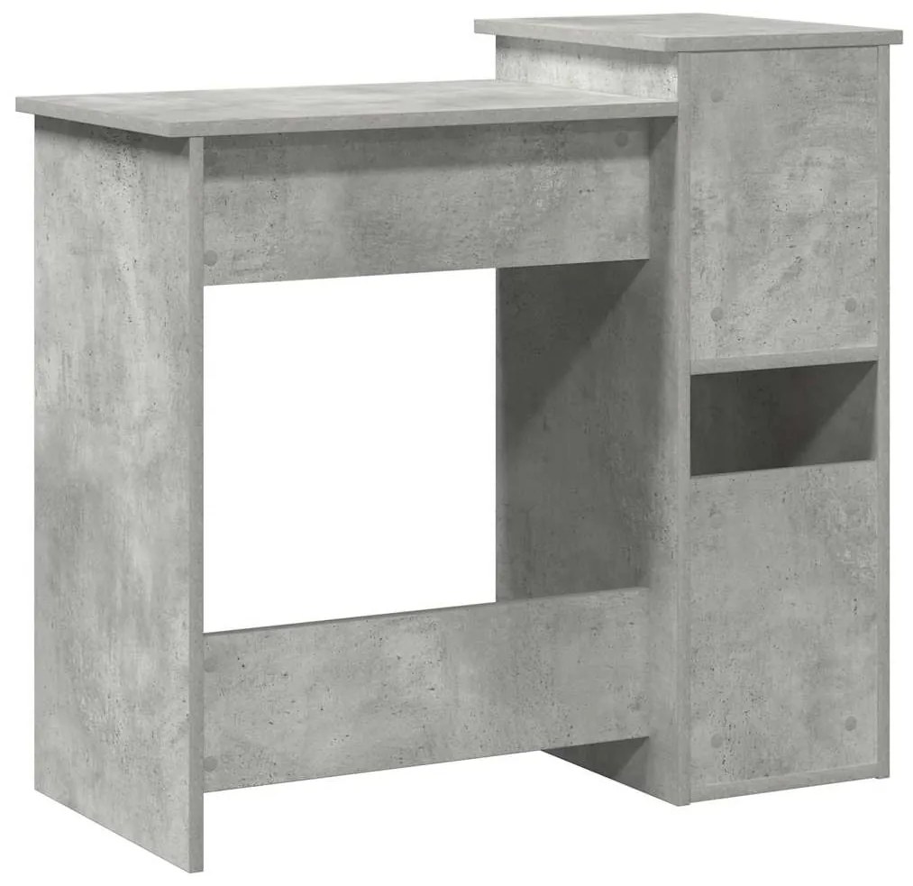 Secretária c/ prateleiras 84x40x78 cm contrap. cinzento cimento