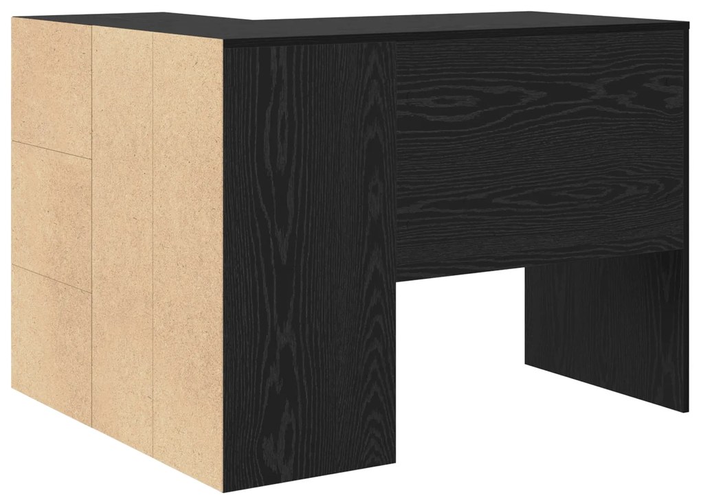 Mesa de Canto Carvalho Preto 102x88x75 cm Madeira Ingenheirada