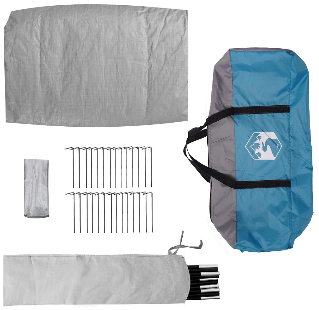 Tenda Familiar Tipi Azul para 12 Pessoas Impermeável