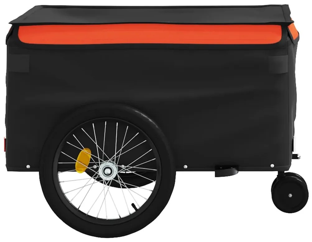 Reboque para bicicleta 45 kg ferro preto e laranja