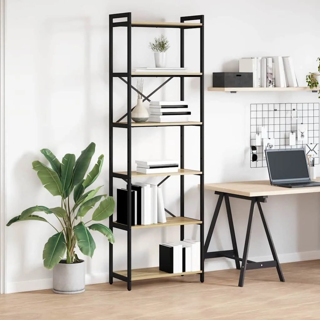 vidaXL Estante Carvalho sonoma 60 x 30 x 188 cm MDF e Aço