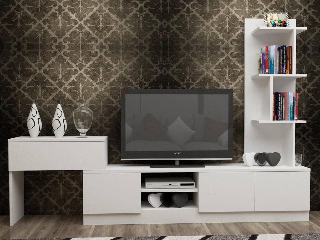 Unidade de TV Team – Branco – TV Stand: 120x38x29,5 cm
