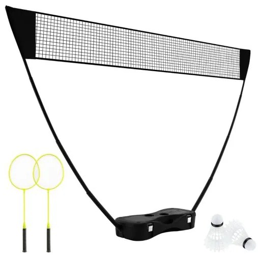 Conjunto de rede de badminton portátil tudo-em-um com base de armazenamento - verde