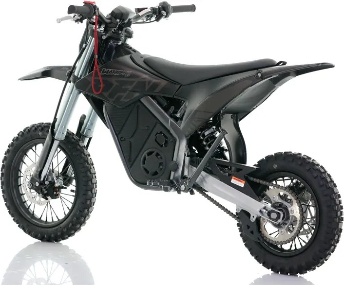 Mini moto elétrica para crianças velocidade até 45 km/h aprox. Warrior Kids SX-E2 1000W 12/10" Preta