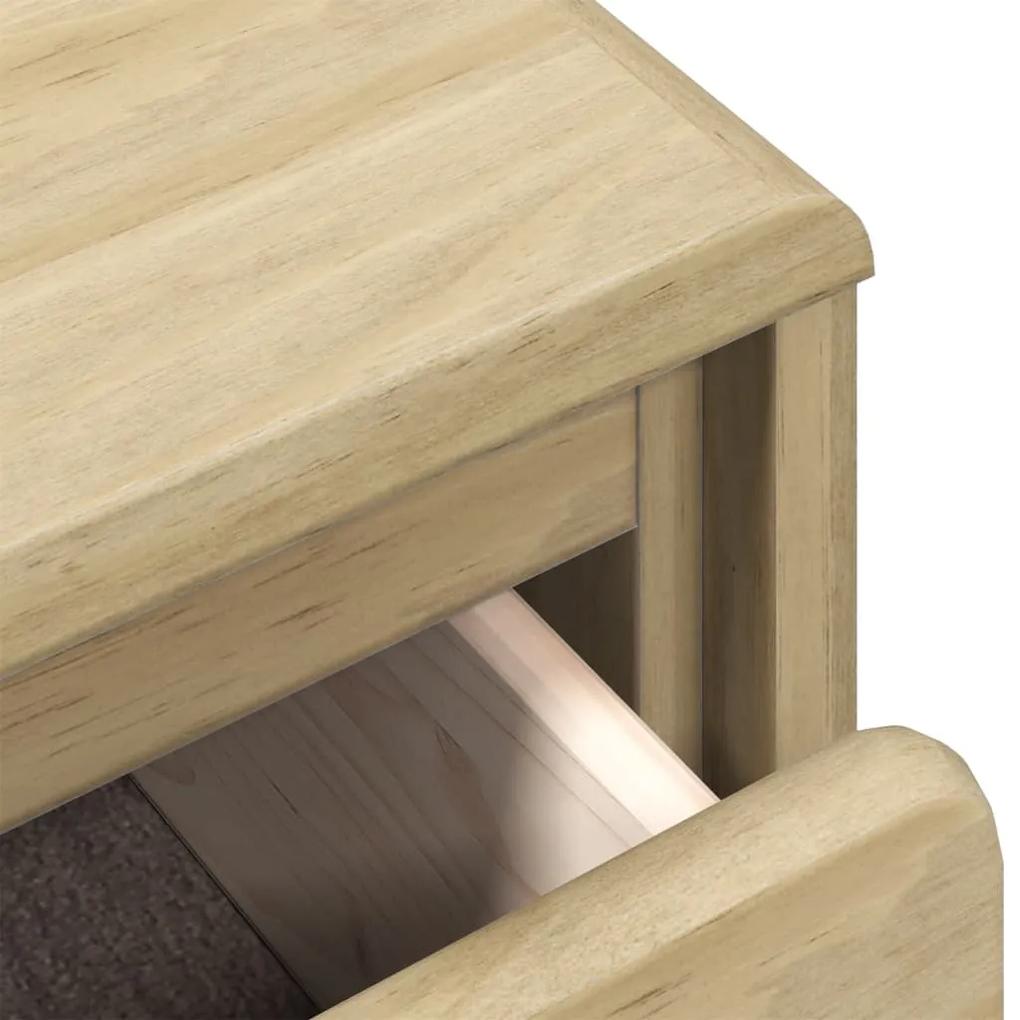Mesa de cabeceira SAUDA cm madeira de pinho maciça cor carvalho