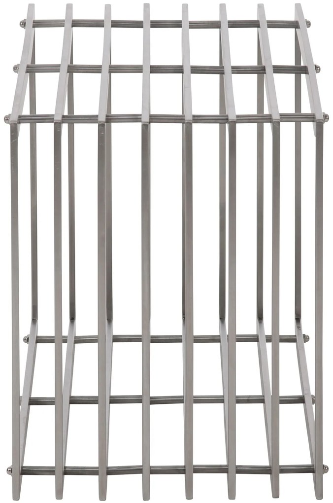 Suporte para lenha Irving em aço inoxidável 50 x 150 x 40 cm Prateado