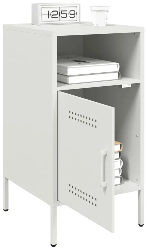 Mesa de cabeceira 36x39x68 cm aço branco