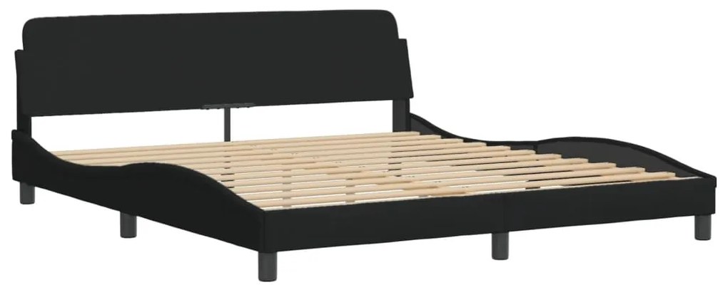 Cama com colchão 180x200 cm tecido preto