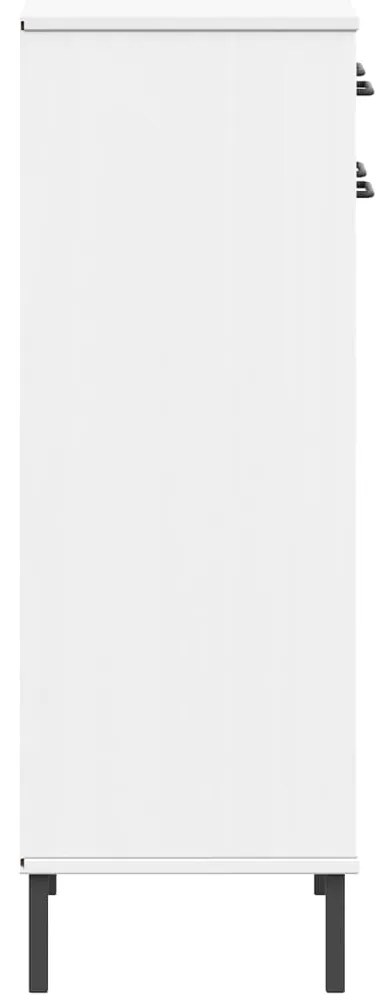 Sapateira com pernas de metal pinho maciço OSLO branco