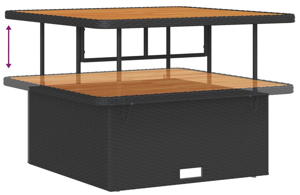 Conjunto de Sofá de 8 Peças para Jardim com Almofadas Preto em Rattan