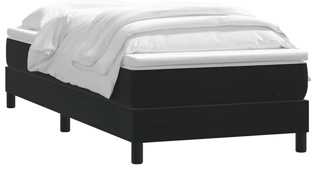Cama box spring com colchão 90x210 cm veludo preto