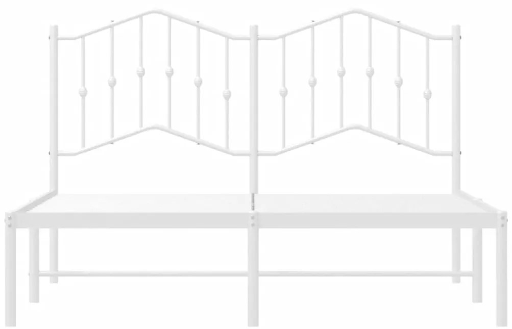 Estrutura de cama com cabeceira 140x190 cm metal branco