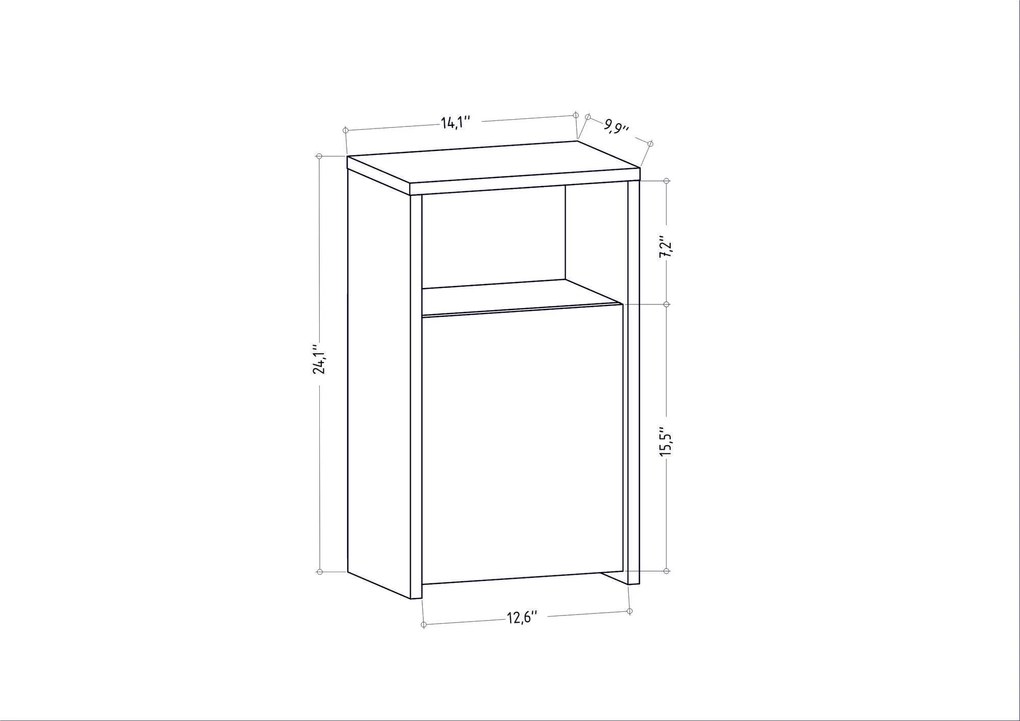 Mesa de Cabeceira Carlin – Carvalho – 36 cm x 25,3 cm x 61,4 cm