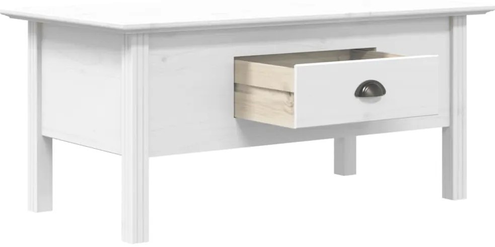 Mesa de centro BODO 100x55x46 cm madeira de pinho maciça branco