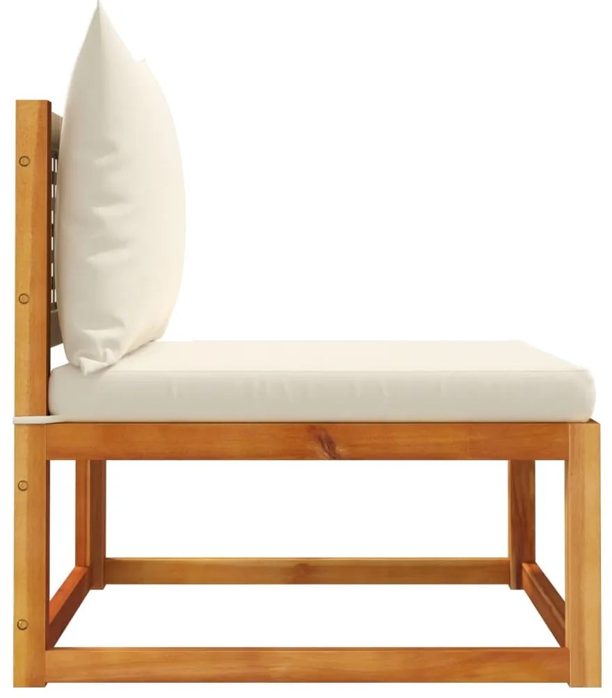 Sofá sem braços p/ jardim c/ almofadões madeira acácia maciça