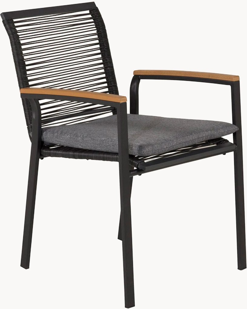 Cadeiras de jantar empilháveis para jardim com apoio de braços Dallas, conjunto de 2