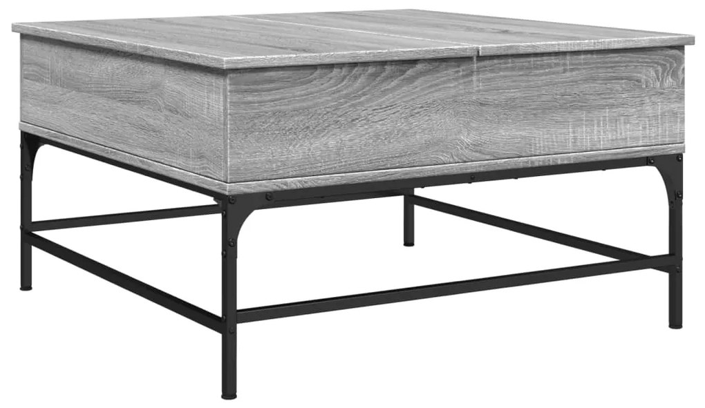 Mesa de centro 80x80x45cm deriv. madeira/metal cinzento sonoma