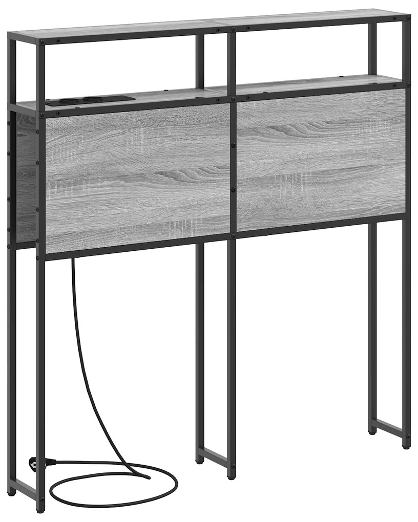 Cabeceira de armazenamento Sonoma cinzento 75 cm