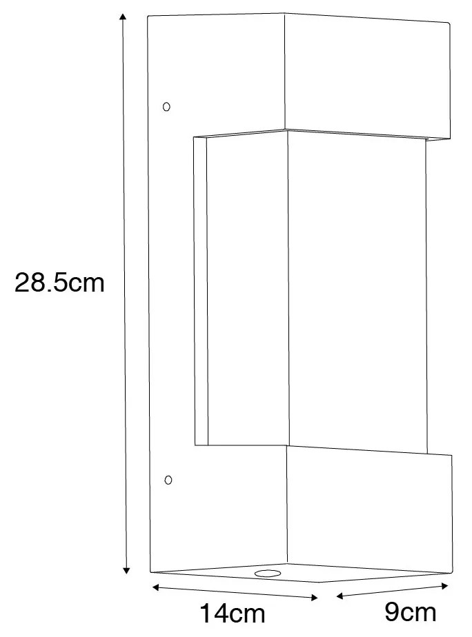Candeeiro de parede exterior cinzento escuro IP44 sensor de movimento - Tide Moderno